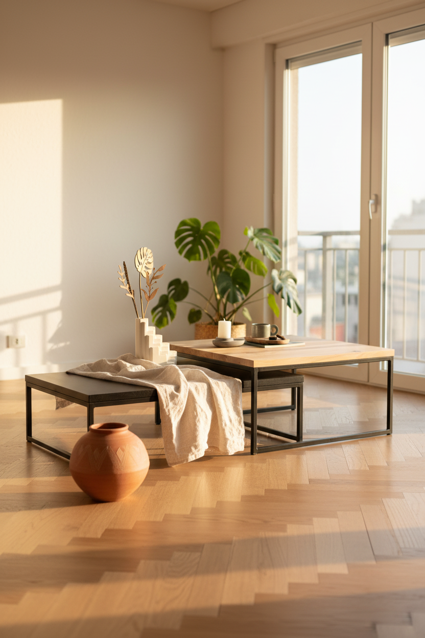 Mesa de Centro Duo Wood Black Lenga — Vertical sin texto