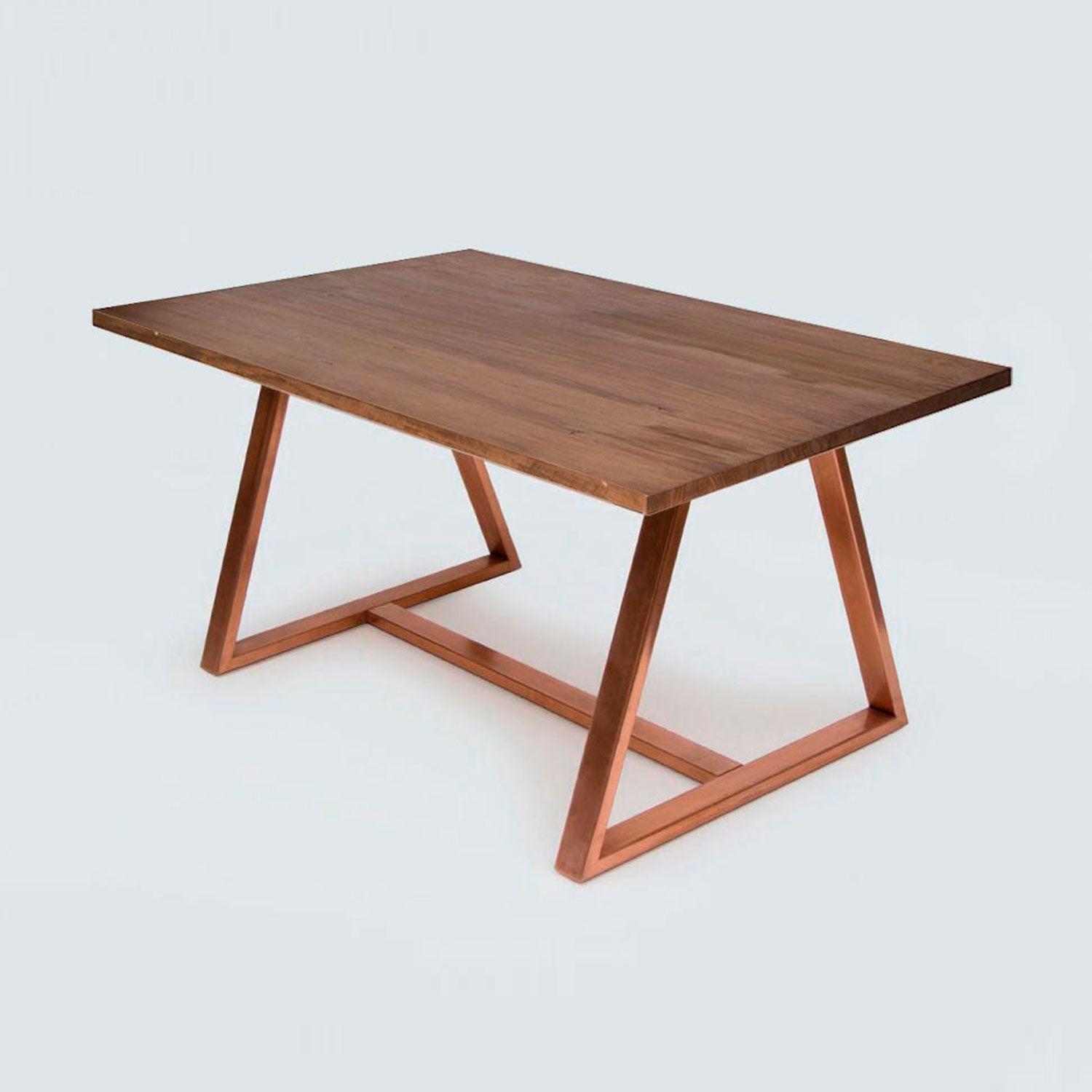 Mesa de Comedor Pablo Nogal 6P Base Cobre