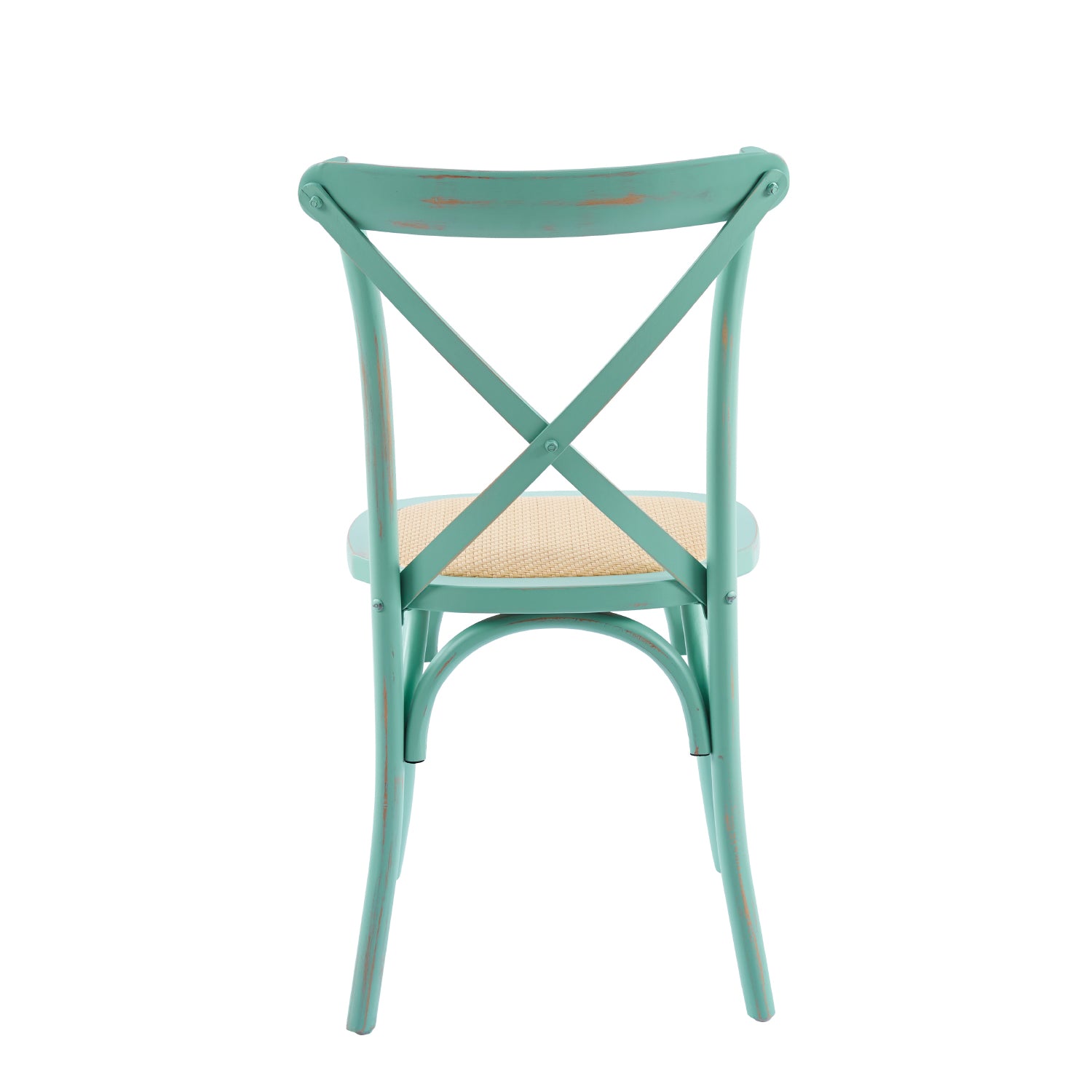 Silla CrossCraft Madera y Rattan Menta