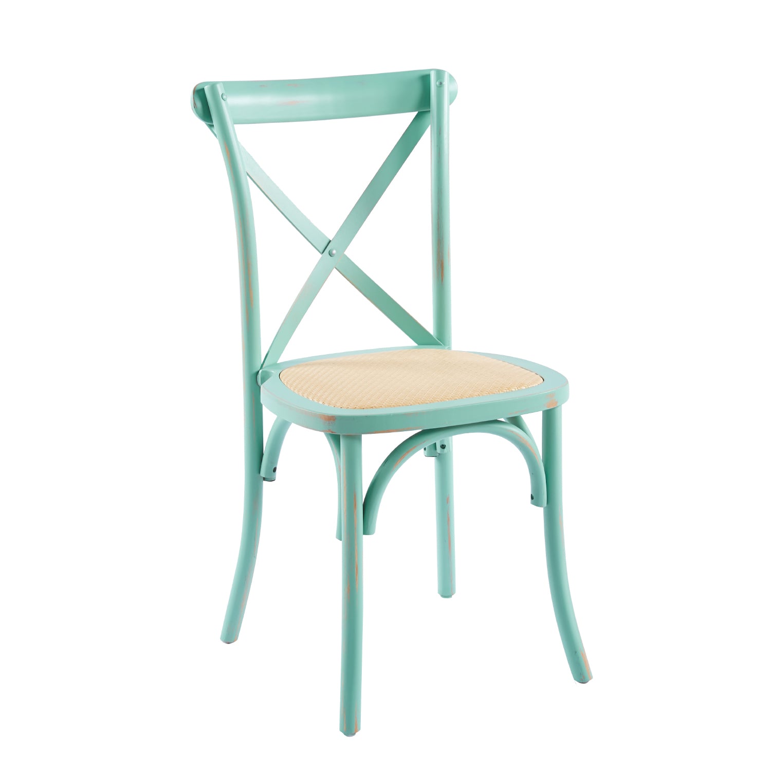 Silla CrossCraft Madera y Rattan Menta - Medular Diseño Sillas de interior