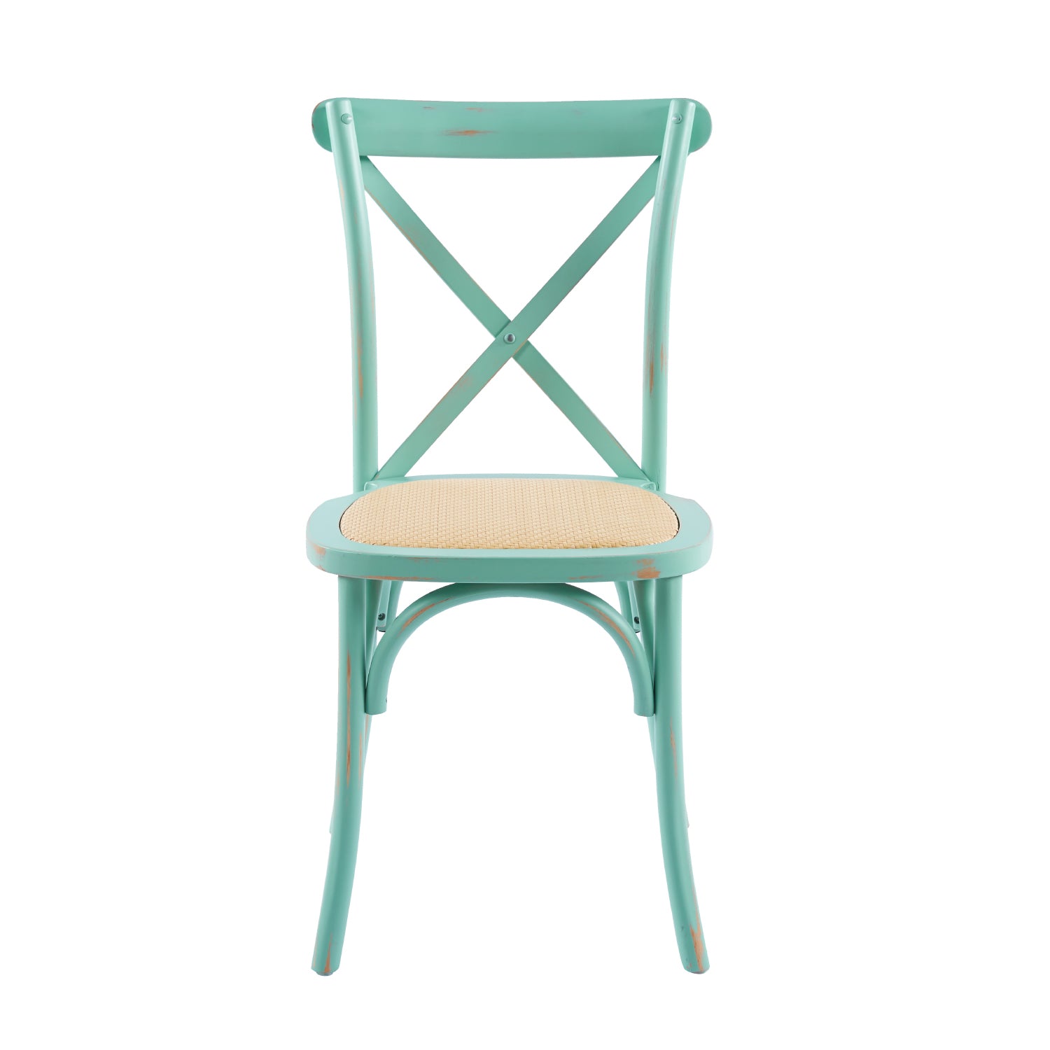 Silla CrossCraft Madera y Rattan Menta
