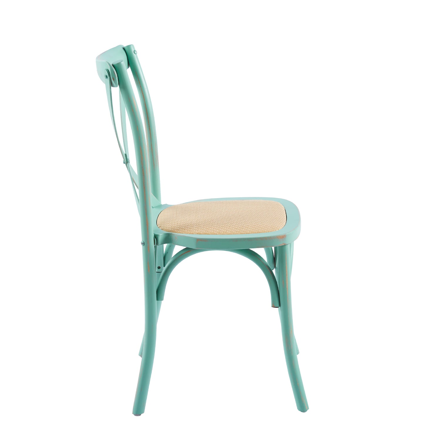 Silla CrossCraft Madera y Rattan Menta
