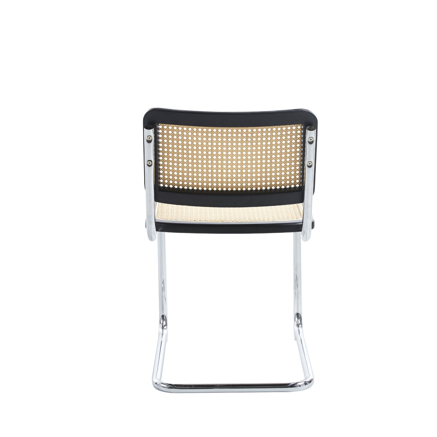 Silla Breuer Madera y Rattan Negra