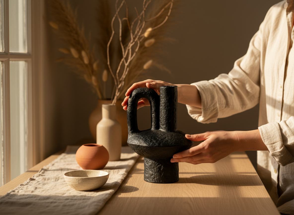 Jarrón Vesubio Black