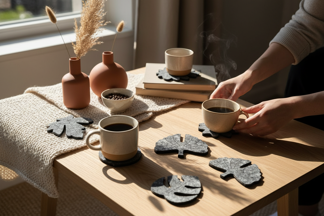 Posavasos Hojas del Mundo - Composición