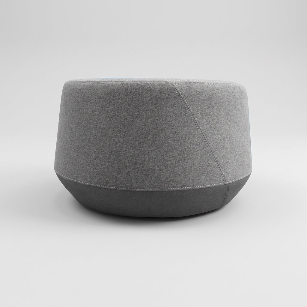Pouf Soft Seating Kyoto M Asiento Gris y Base Gris Oscuro - Medular Diseño Pouf