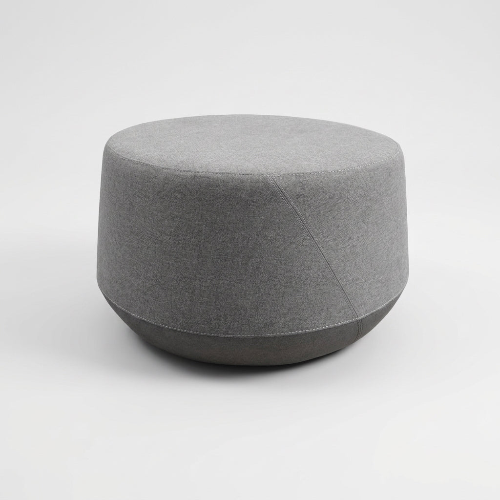Pouf Soft Seating Kyoto M Asiento Gris y Base Gris Oscuro - Medular Diseño Pouf