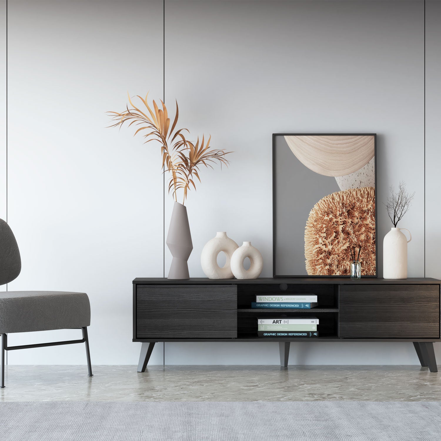 Rack Bajo Atacama Black - Medular Diseño Rack