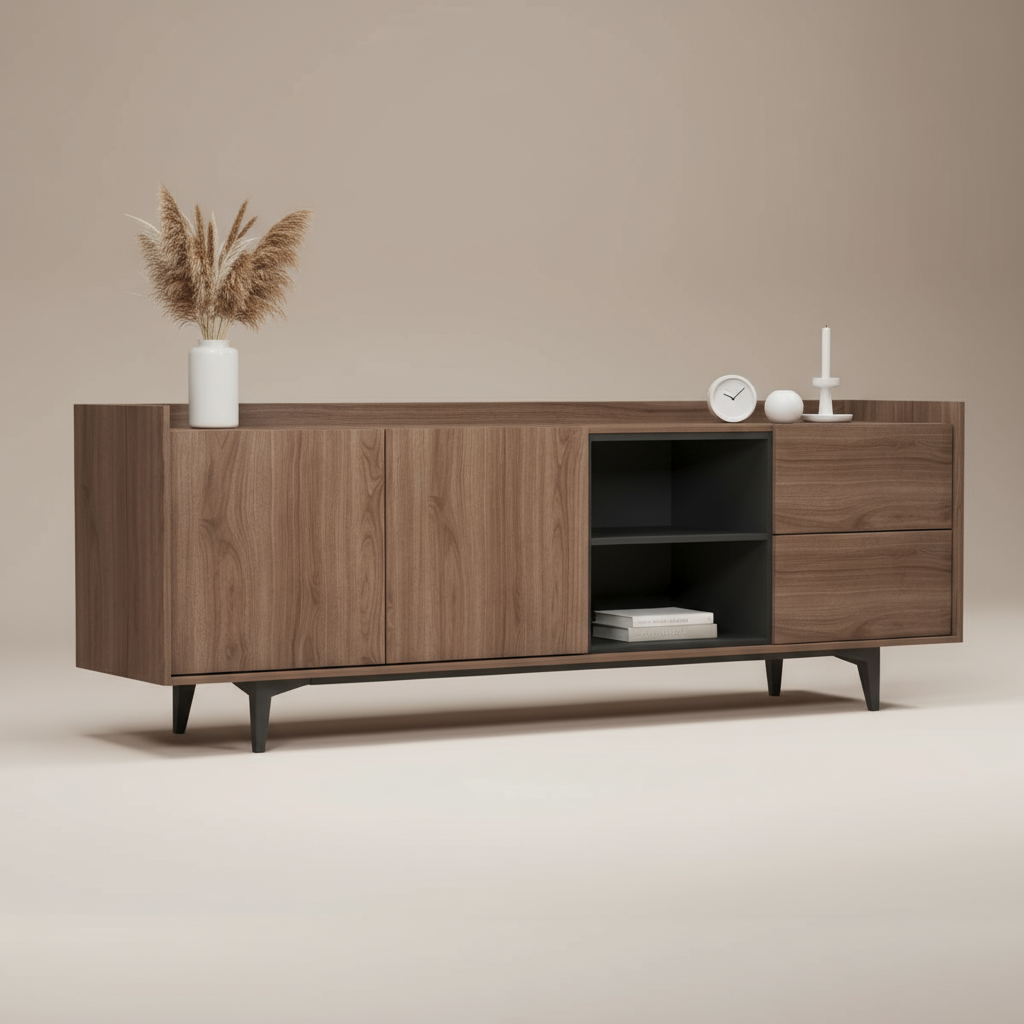 Rack Studio Nogal - Hero con colores correctos