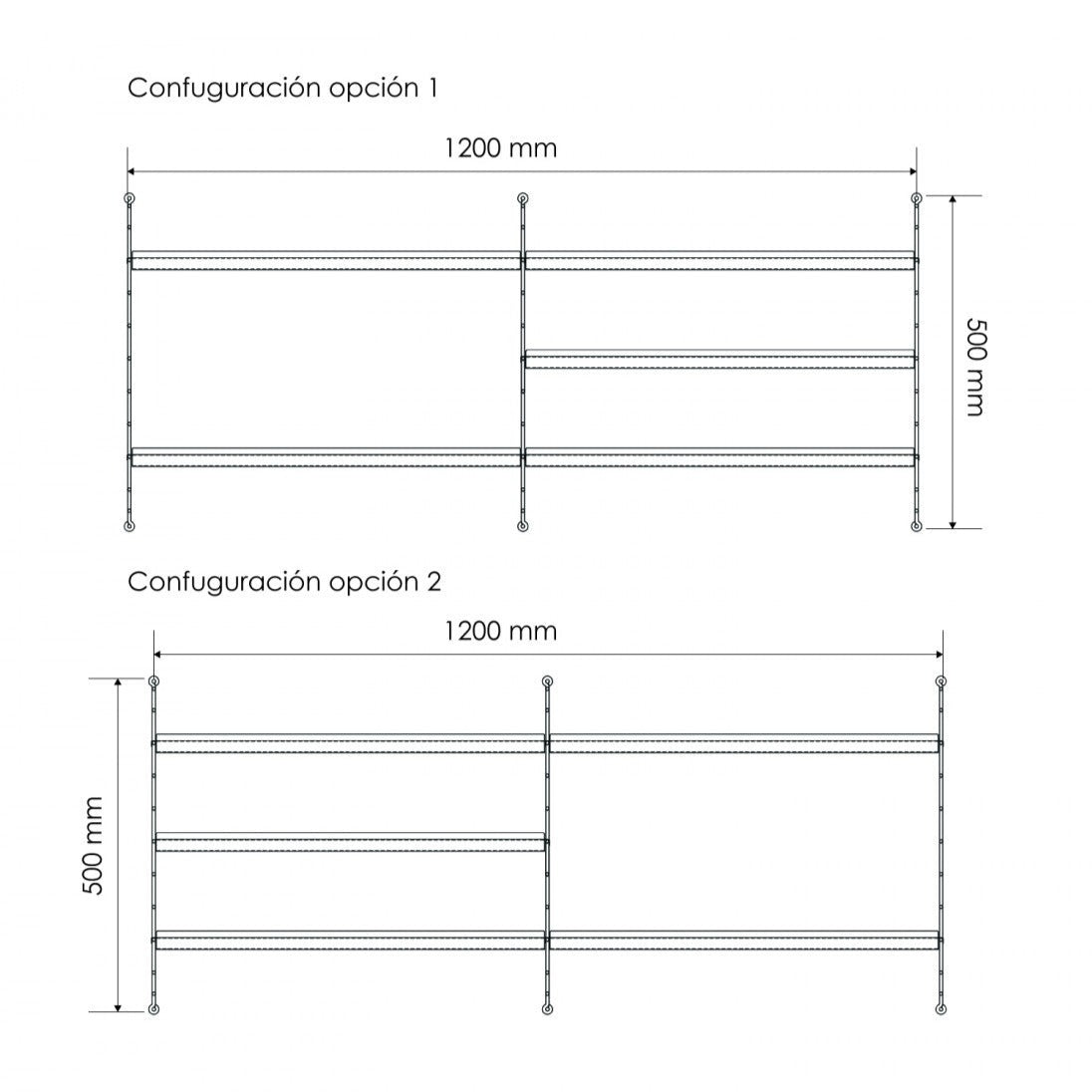 Kit Repisa Vintage Duo Gris Perforada - Medular Diseño Repisa