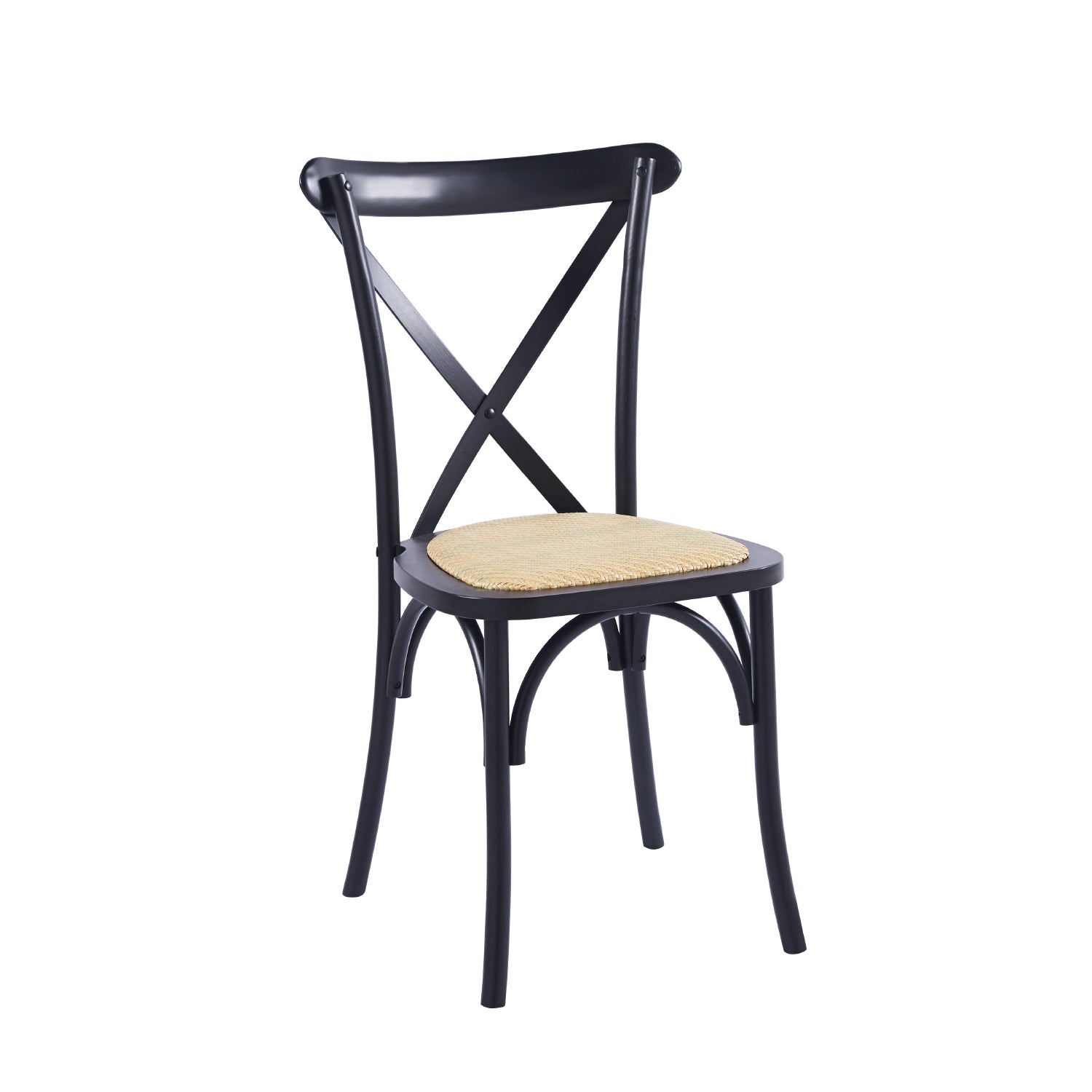 Silla CrossCraft Madera y Rattan Negra - Medular Diseño Sillas de interior