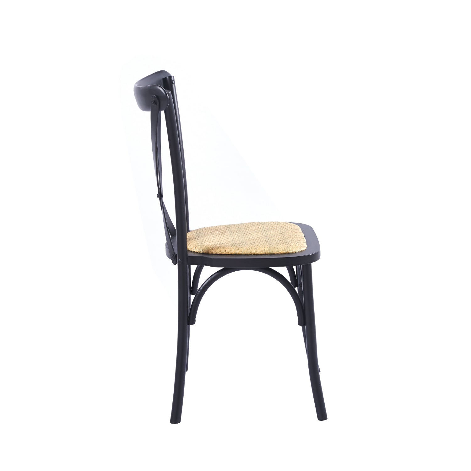 Silla CrossCraft Madera y Rattan Negra