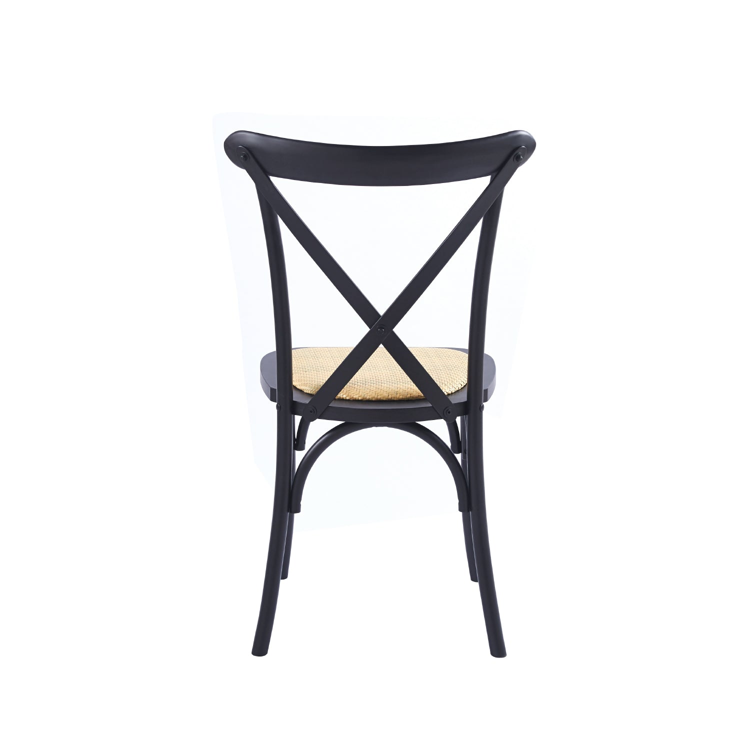 Silla CrossCraft Madera y Rattan Negra