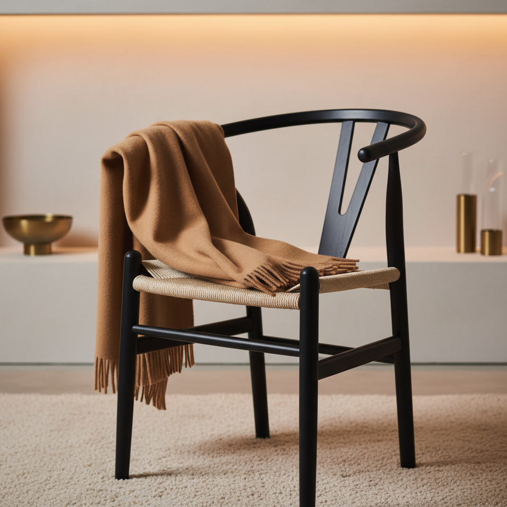 Silla Wishbone Negro — Close Up Minotti
