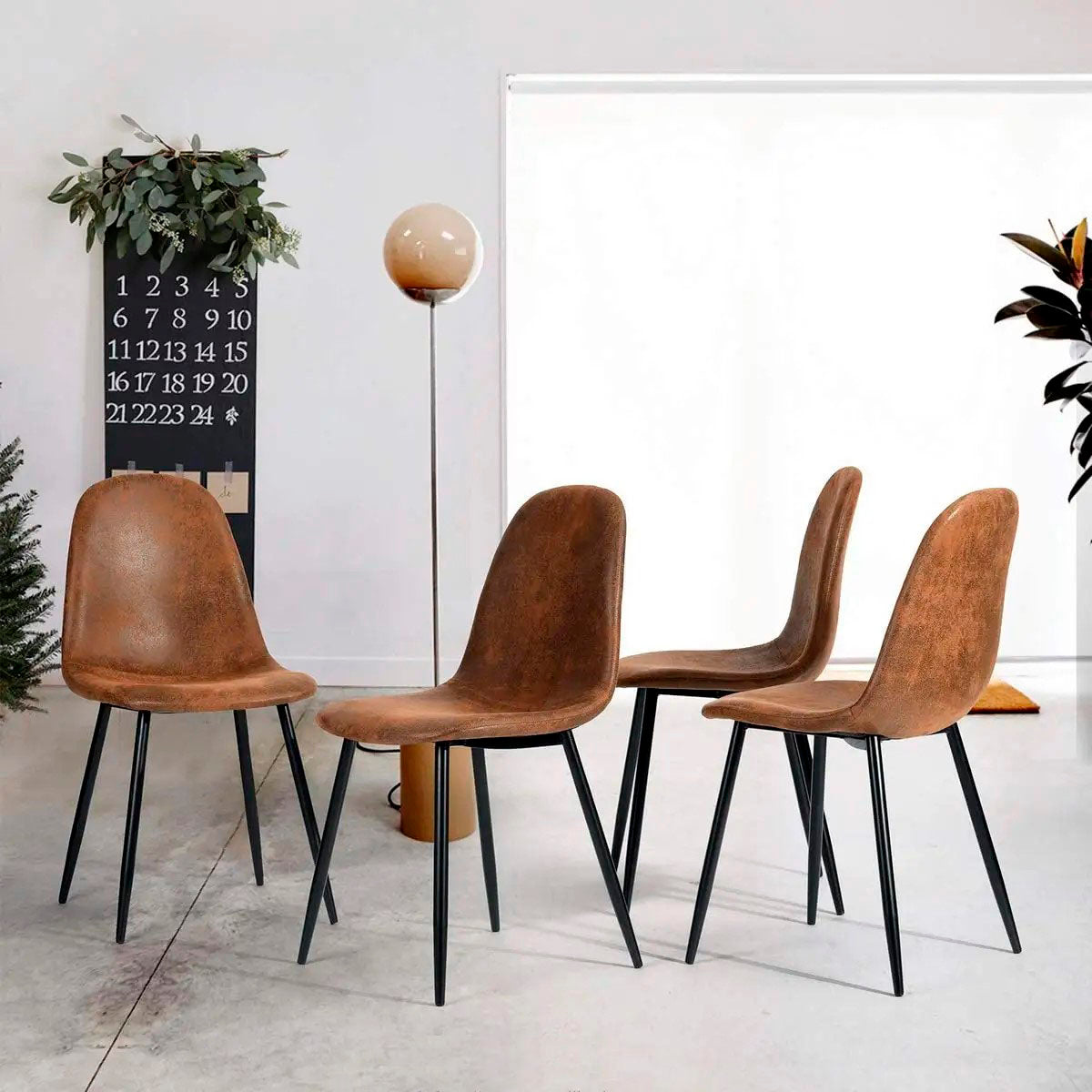 Silla Luxor Ecocuero Café Oscuro