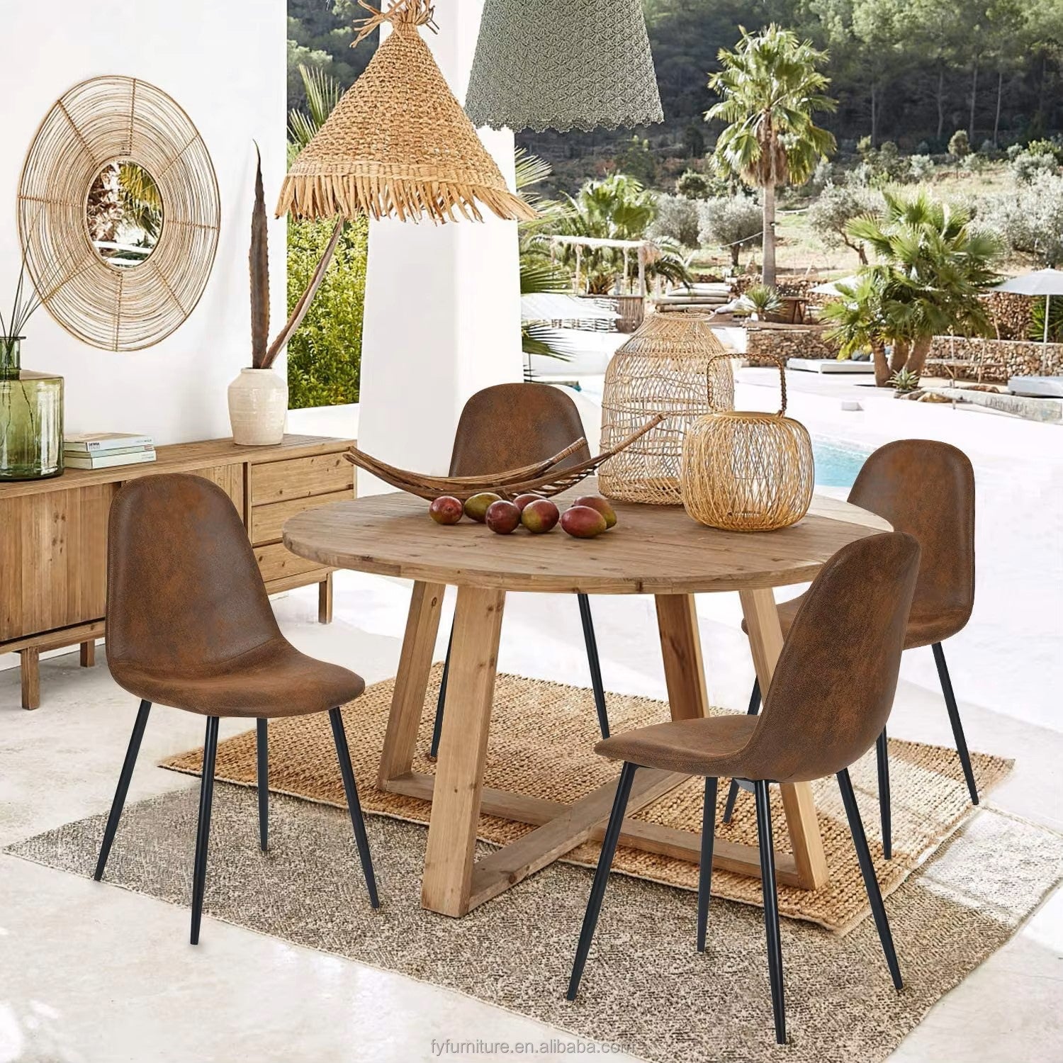 Silla Luxor Ecocuero Café Oscuro