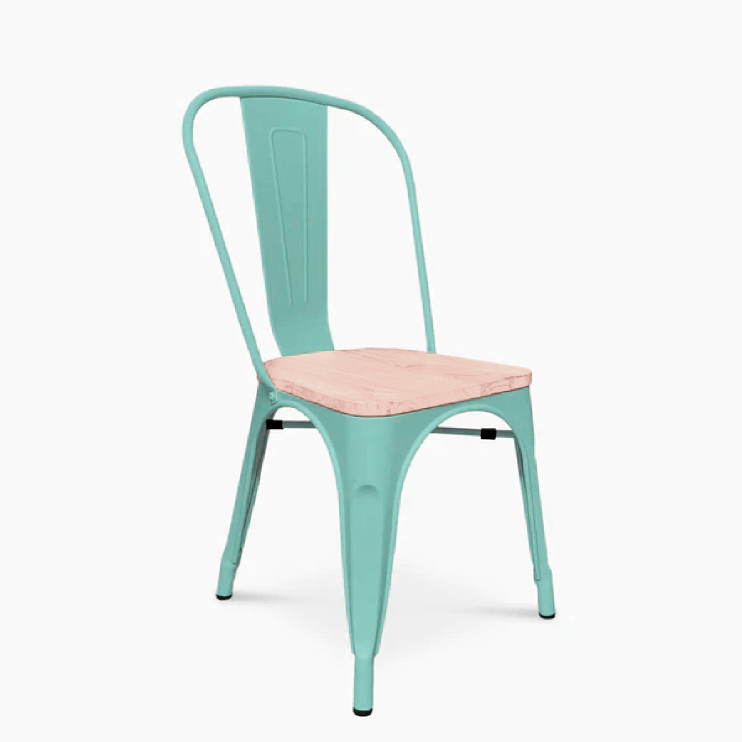 Silla Tolix Menta Asiento de Madera - Medular Diseño Silla