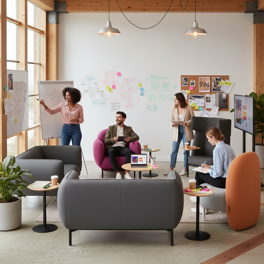 Poltrona Soft Seating Zen gris/terracota