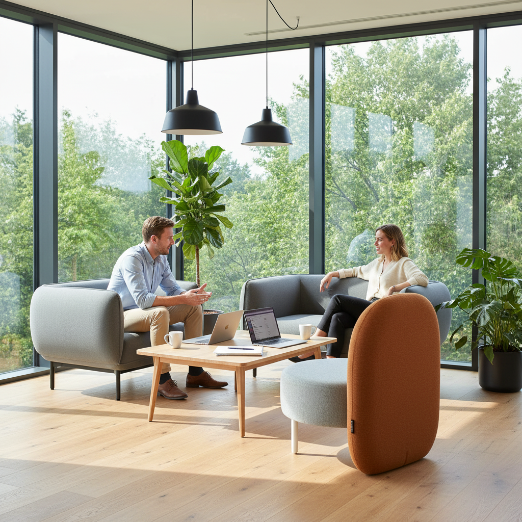 Poltrona Soft Seating Zen gris/terracota