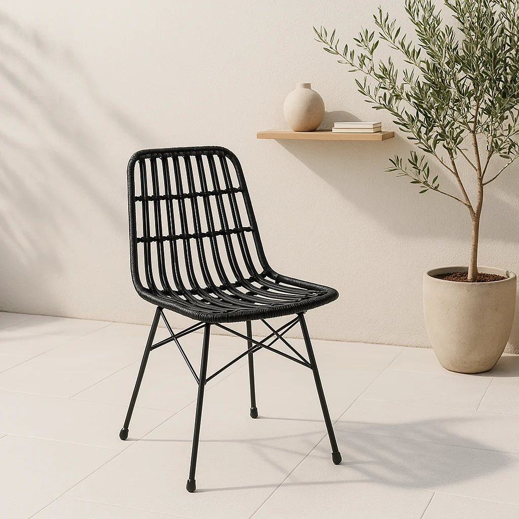 Silla Vika Ratan Black
