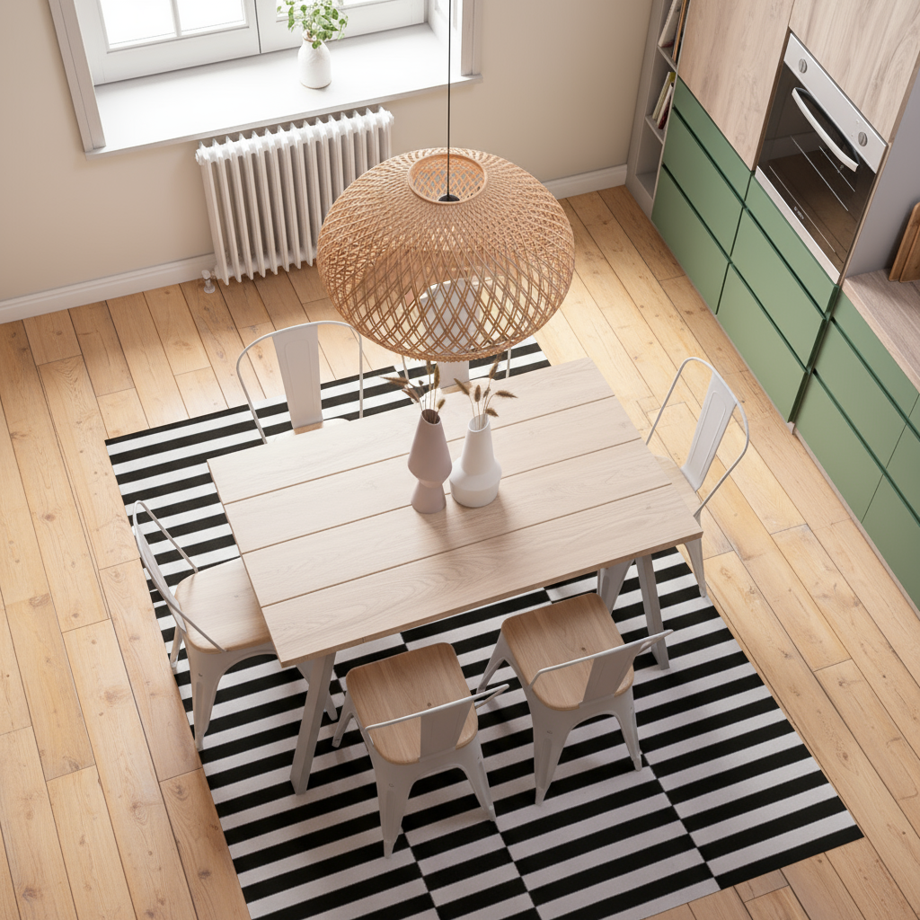 Vista cenital con listones