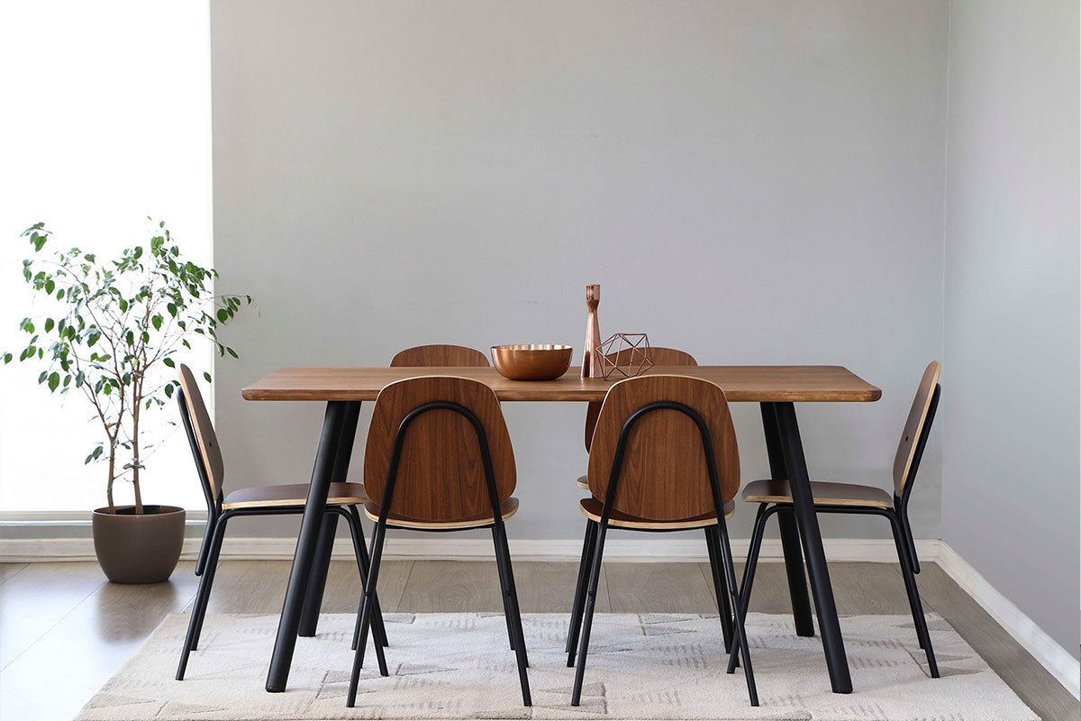 Mesa de Comedor Aula Nogal 6P - Medular Diseño Mesas de Comedor