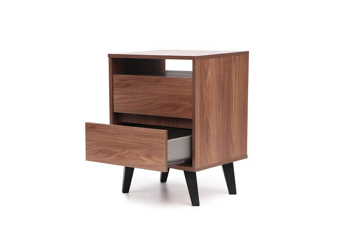 Respaldo Rapel Gris + 2 veladores Atacama Cocoa - Medular Diseño Juegos de Dormitorio