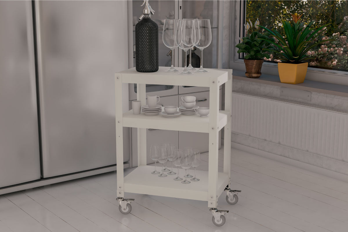 Carro Organizador Willow Negro - Medular Diseño Complementos de Mesa