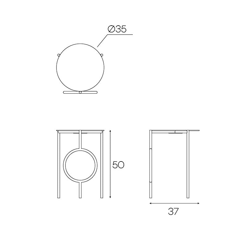 Mesa Auxiliar Nina Negra - Medular Diseño Mesas de Centro