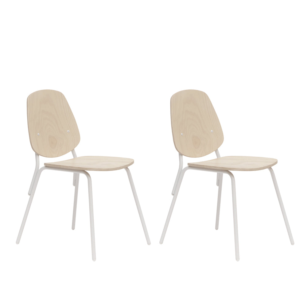 Juego de Comedor Trigo Fijaciones Blancas + 6 Sillas Aula Natural