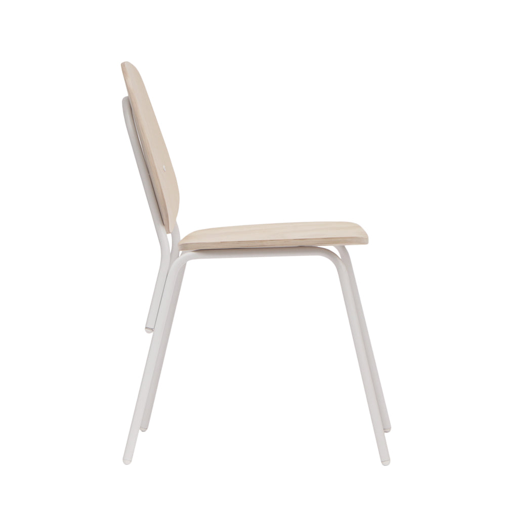 Juego de Comedor Trigo Fijaciones Blancas + 6 Sillas Aula Natural