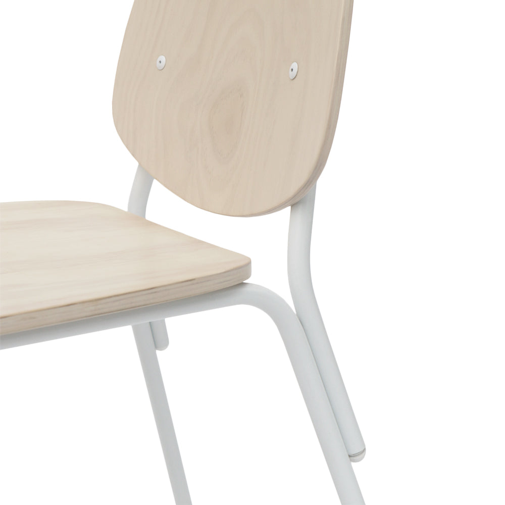 Juego de Comedor Trigo Fijaciones Blancas + 6 Sillas Aula Natural
