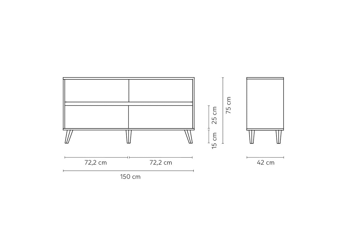 Respaldo Rapel Arena + 2 veladores Atacama Cocoa + Cómoda Atacama Cocoa - Medular Diseño Juegos de Dormitorio