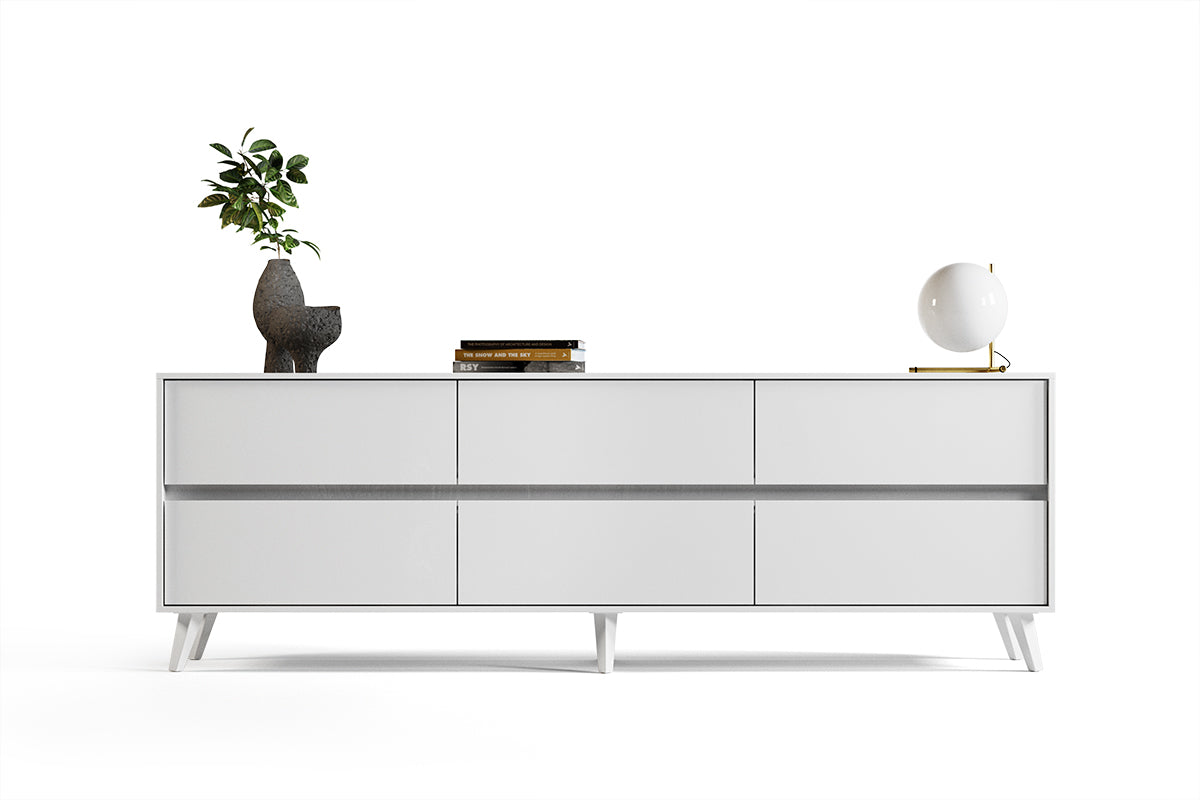 Cómoda Atacama 6C Blanca - Medular Diseño Cómodas