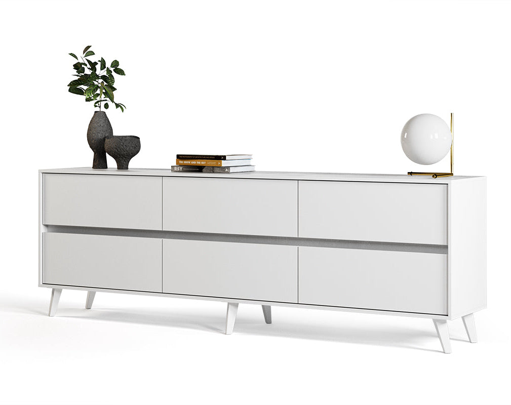 Cómoda Atacama 6C Blanca - Medular Diseño Cómodas