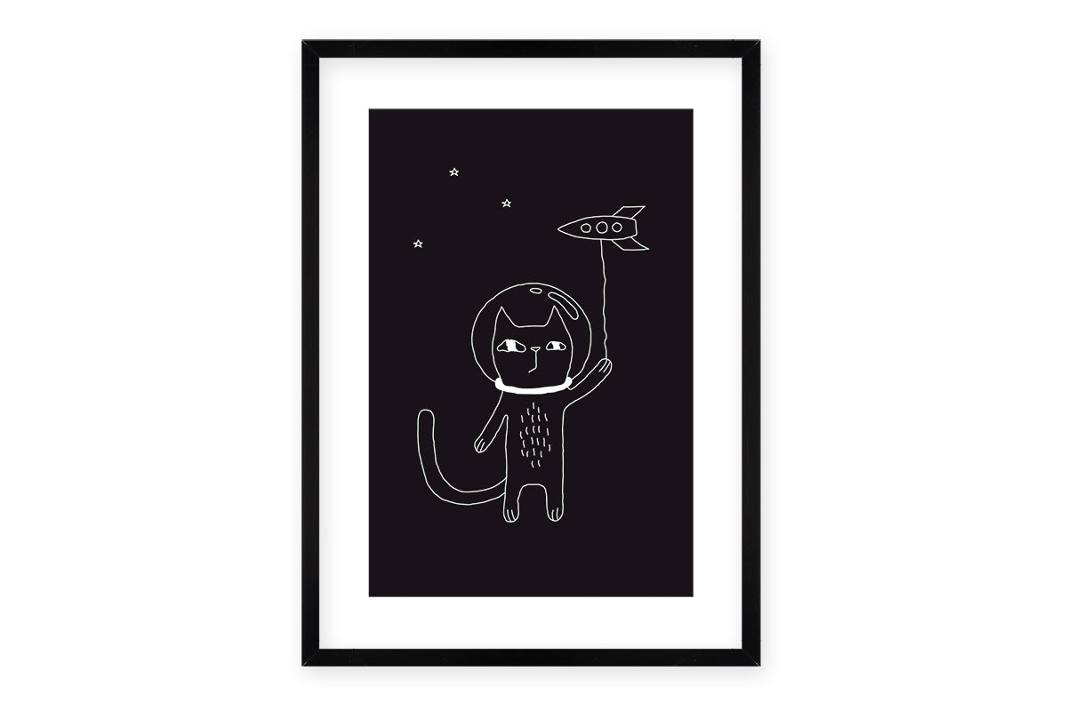 Cuadro Gato Espacial - Medular Diseño Cuadros