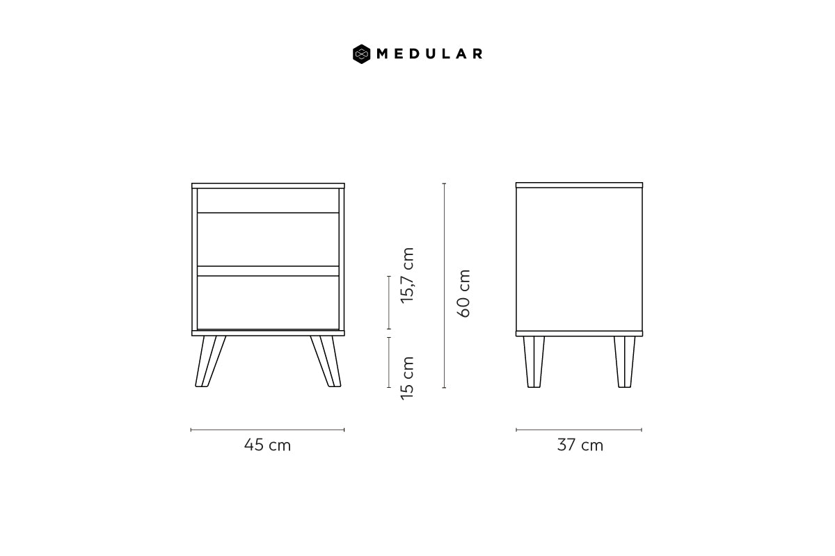 Respaldo Rapel Gris + 2 veladores Atacama Cocoa - Medular Diseño Juegos de Dormitorio