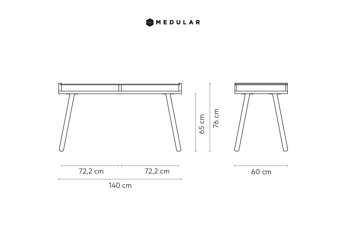 Escritorio Aula Natural 140 - Medular Diseño Escritorios de hogar