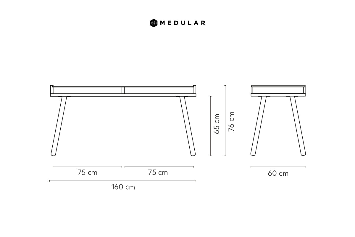Escritorio Aula Nogal 160 - Medular Diseño Escritorios de hogar