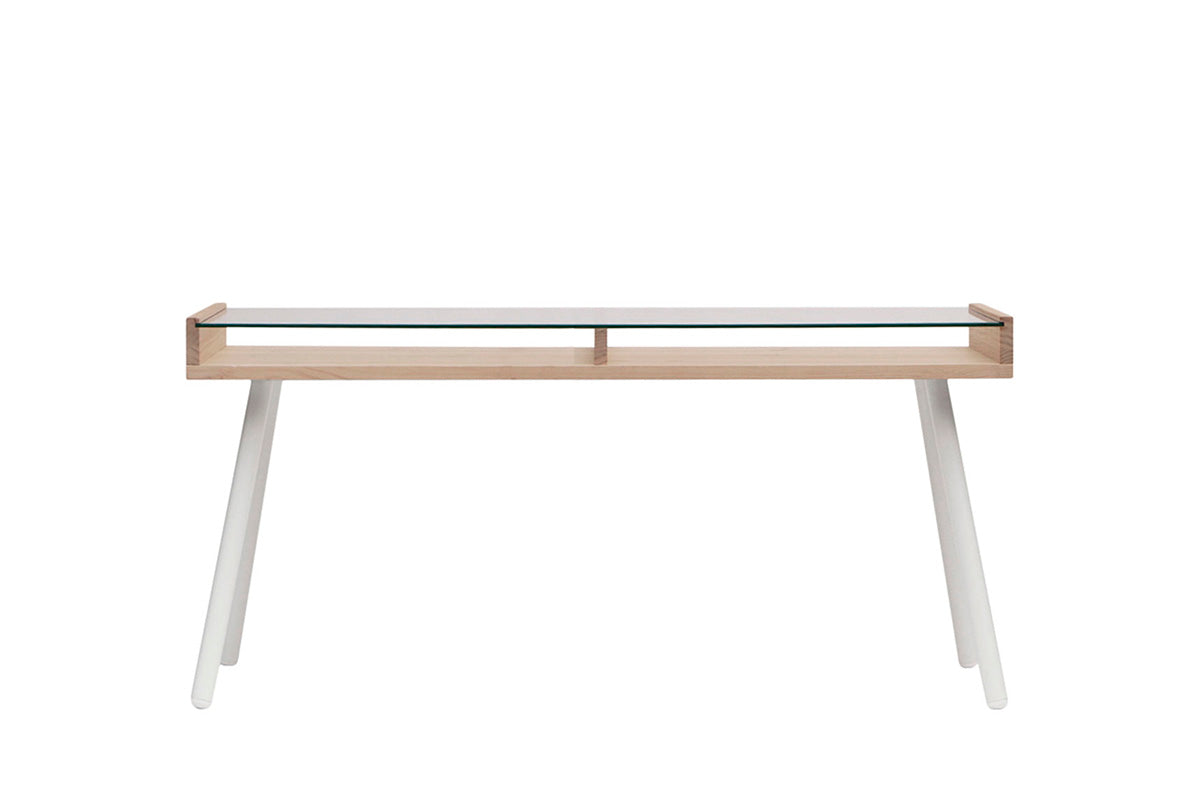 Escritorio Aula Natural 160 + Silla Escritorio Quick Blanca - Medular Diseño Juego de Escritorio