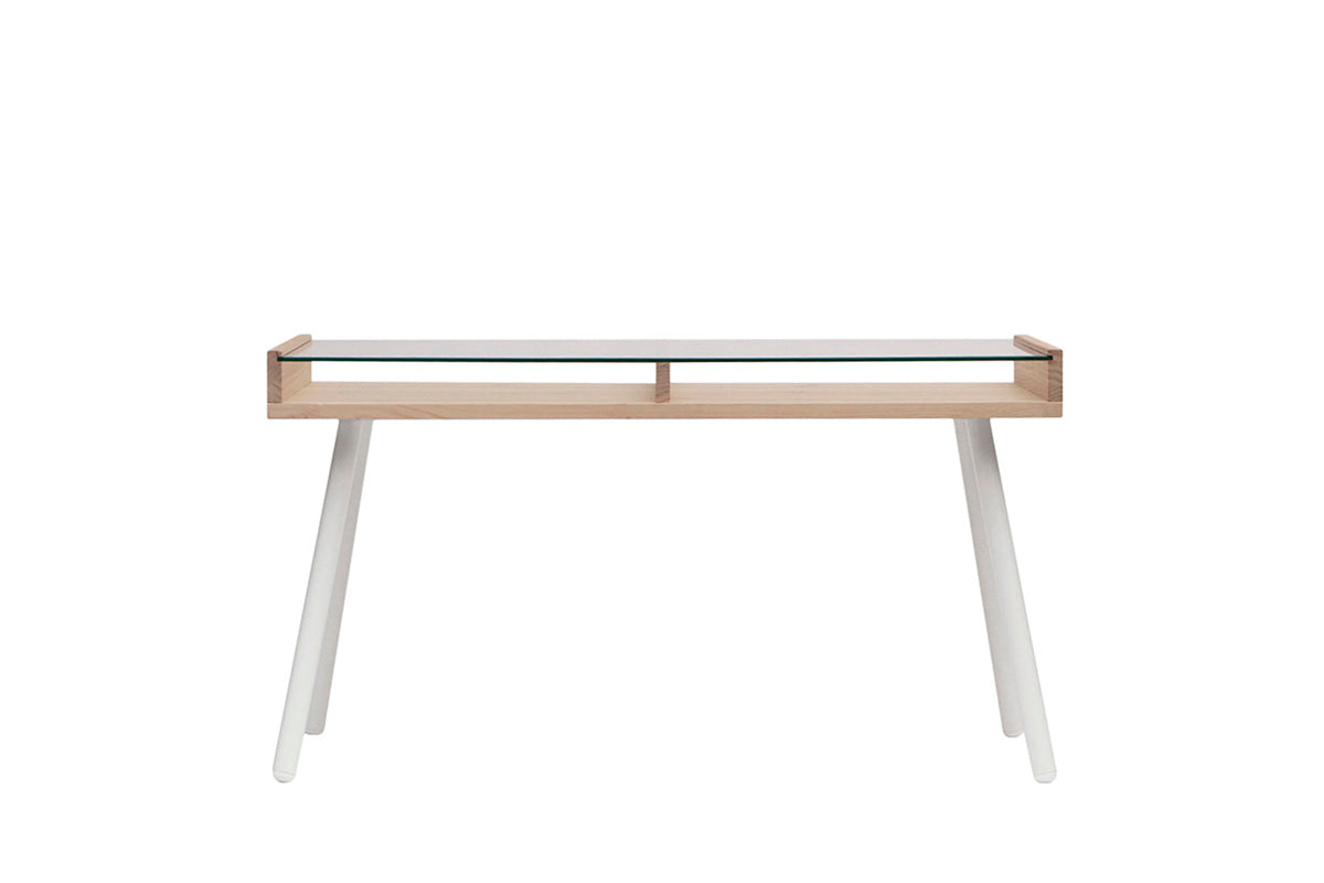 CB Escritorio Aula Natural 140 + Silla Escritorio Quick Blanca - Medular Diseño Juego de Escritorio