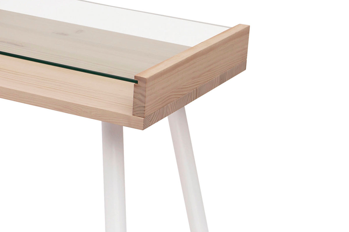 Escritorio Aula Natural 160 + Silla Escritorio Quick Blanca - Medular Diseño Juego de Escritorio