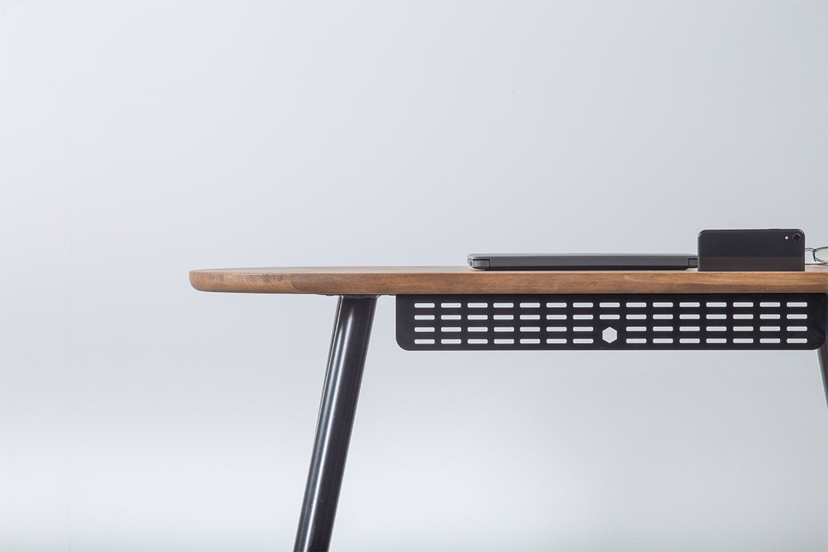 Escritorio Light Nogal + Silla Aula Black - Medular Diseño Juego de Escritorio