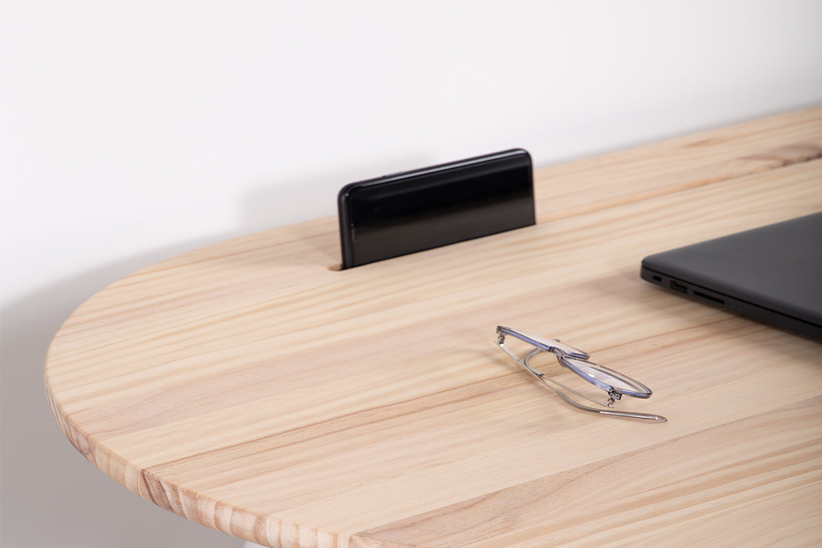 Escritorio Light Natural + Silla Aula Natural - Medular Diseño Juego de Escritorio