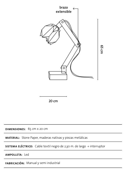 Lámpara Hana de Escritorio - Medular Diseño Lamparas
