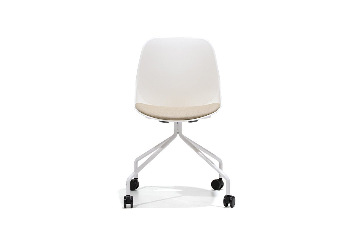 Escritorio Aula Natural 160 + Silla Escritorio Quick Blanca - Medular Diseño Juego de Escritorio