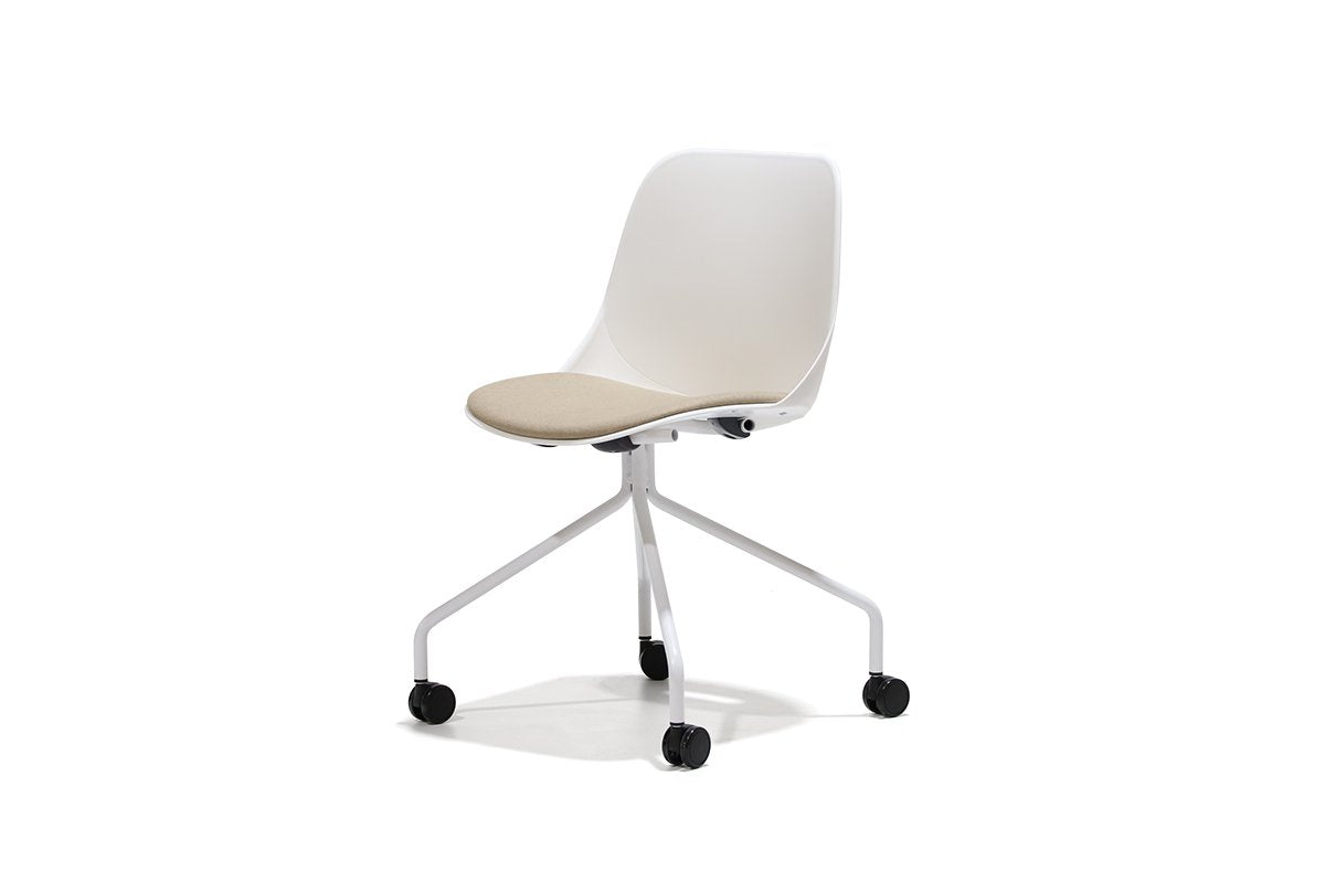 CB Escritorio Aula Natural 140 + Silla Escritorio Quick Blanca - Medular Diseño Juego de Escritorio