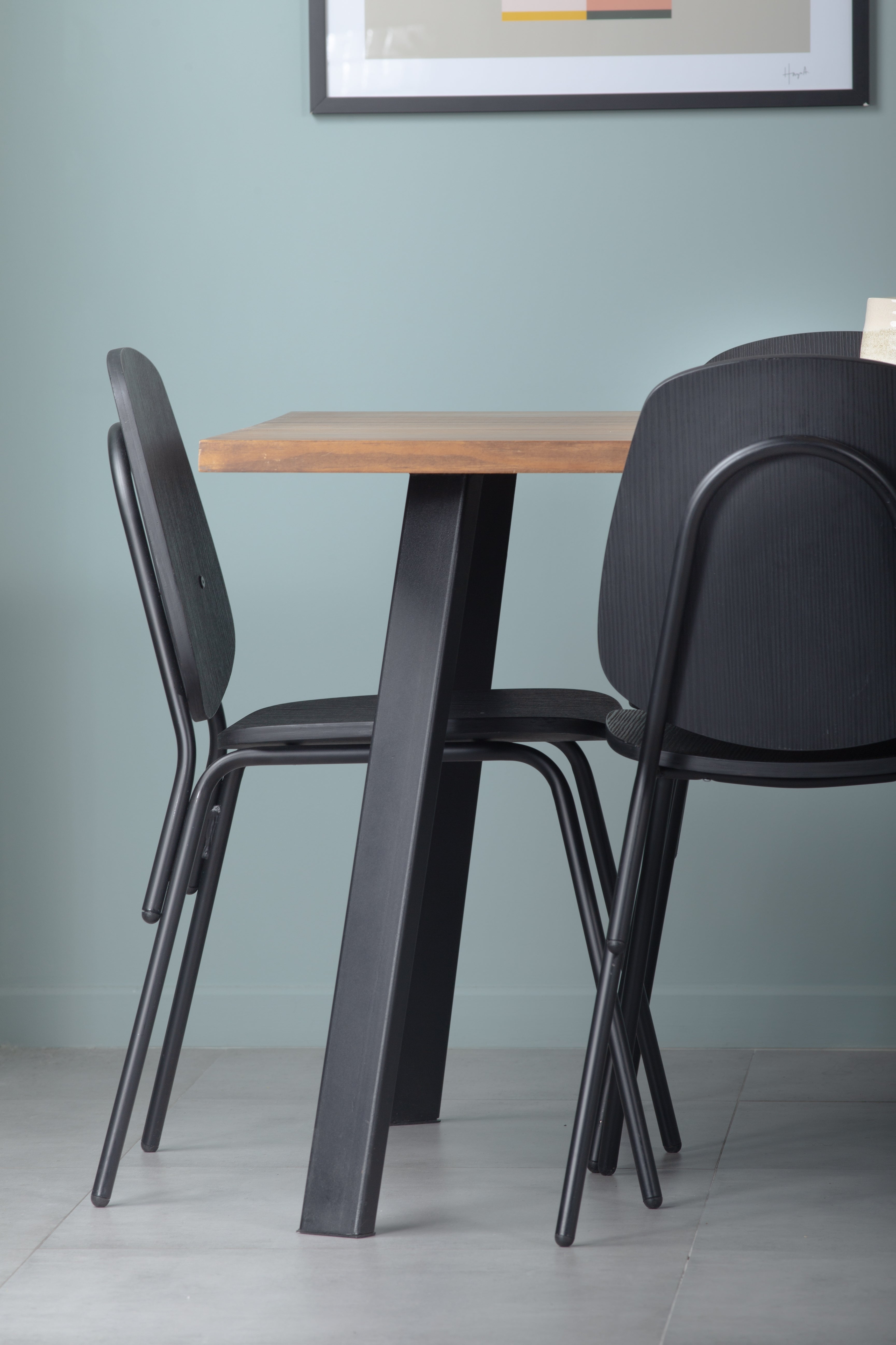 Juego de Comedor Paladio Nogal 6P + 6 Sillas Aula Black