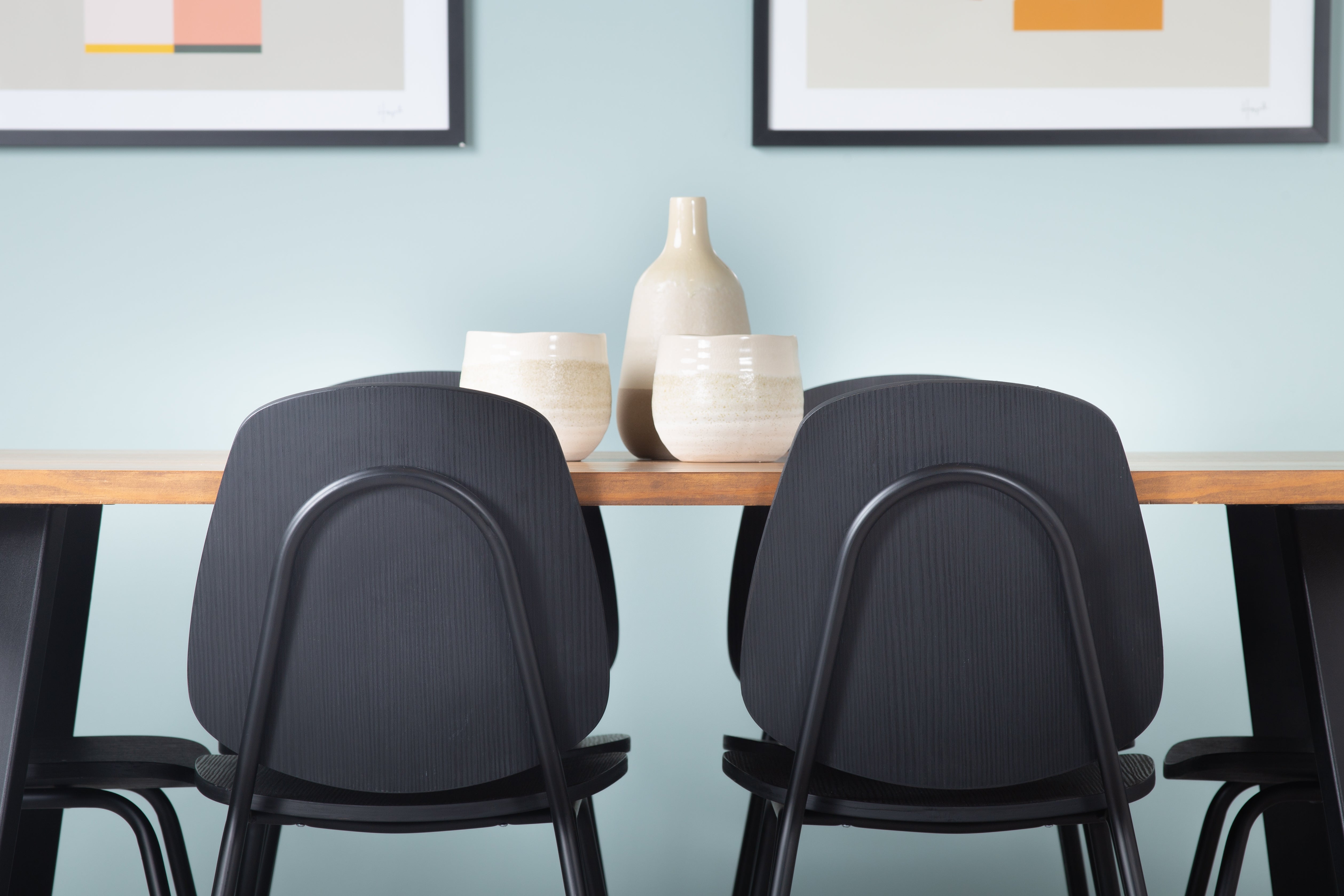 Juego de Comedor Paladio Nogal 6P + 6 Sillas Aula Black