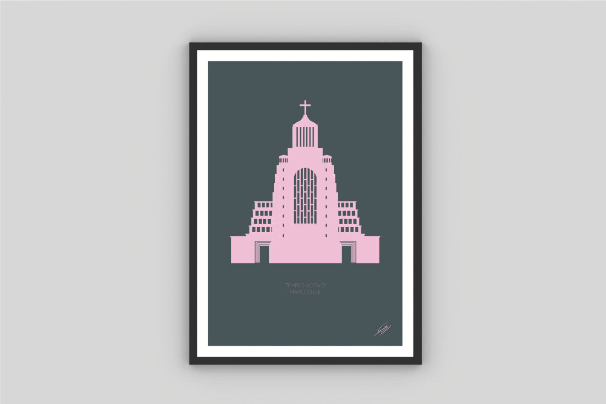 Cuadro Maipú (rosado) por Miguel Garrido - Medular Diseño Cuadros
